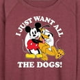 thumbnail image 3 of Mickey & Friends - Mickey Pluto Just Want All Dogs - Women's Lightweight French Terry Long Sleeve Shirt, 3 of 5