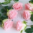 thumbnail image 4 of 1 Branch Artificial Flower Fresh-keeping Artistic Bright-colored Romantic Faux Silk Rose Flower Stem Party Decor, 4 of 7
