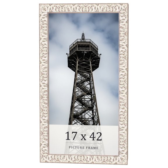 17x42 Frame White Real Wood Picture Frame Width 1.5 inches | Interior Frame Depth 0.5 inches |