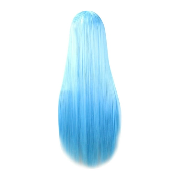 YHGFVOKJ Lace Front Wigs Human Hair Blue Long Straight Hairpiece Synthetic Glueless Wig Heat Resistant