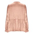 thumbnail image 4 of FAIWAD Long Sleeve Shirts for Women Sparkly Pleated V-Neck Puff Sleeve Peplum Tops Trendy Party Babydoll Tops, 4 of 7