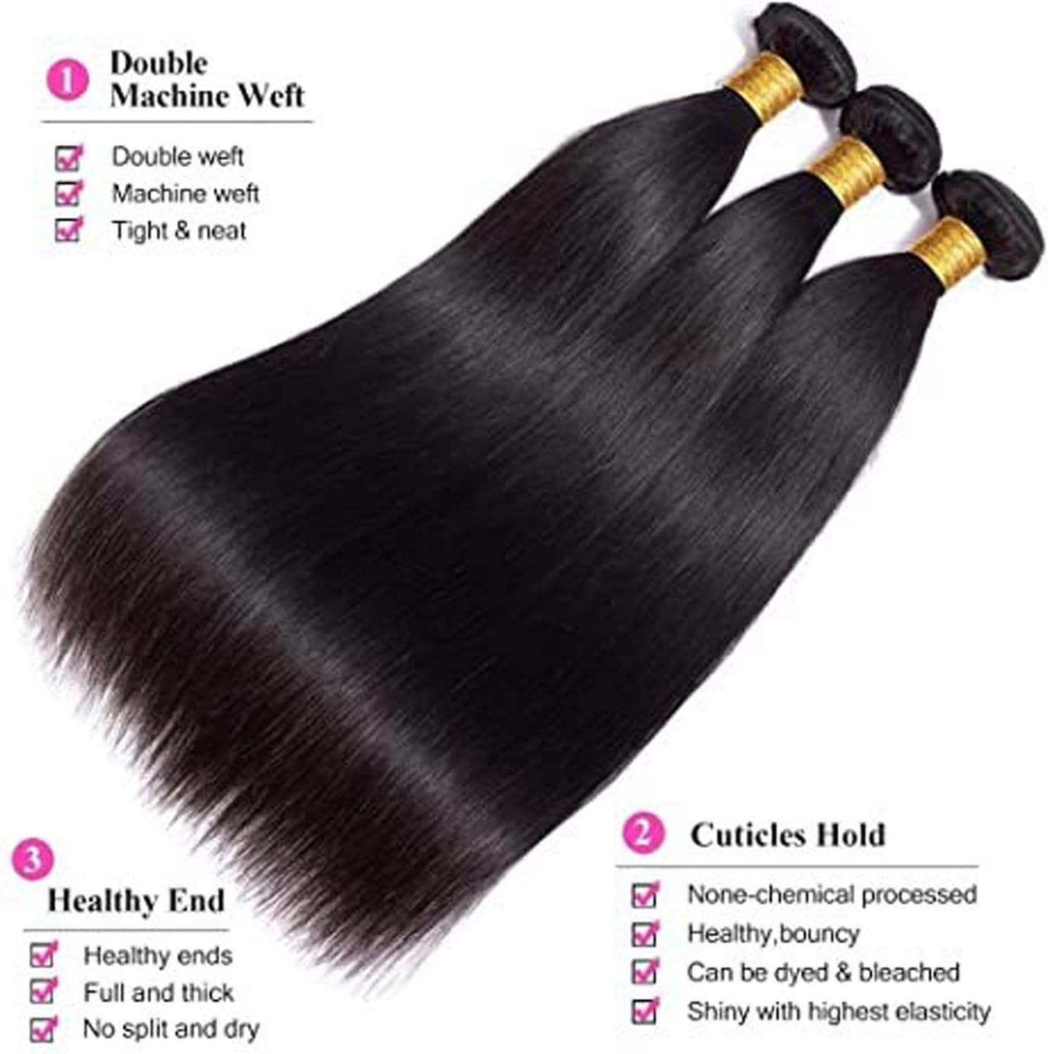 Aorsher Unprocessed Human Hair Bundles Blonde Straight Bundles Human Hair 12Inch 1 Bundle Double Weft Weave Bundles for Women