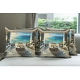 thumbnail image 6 of Ambesonne Fantasy Scenery Throw Pillow Cover 4 Pack, Oriental Room Ocean, 16", Coconut Blue and Turquoise, 6 of 7