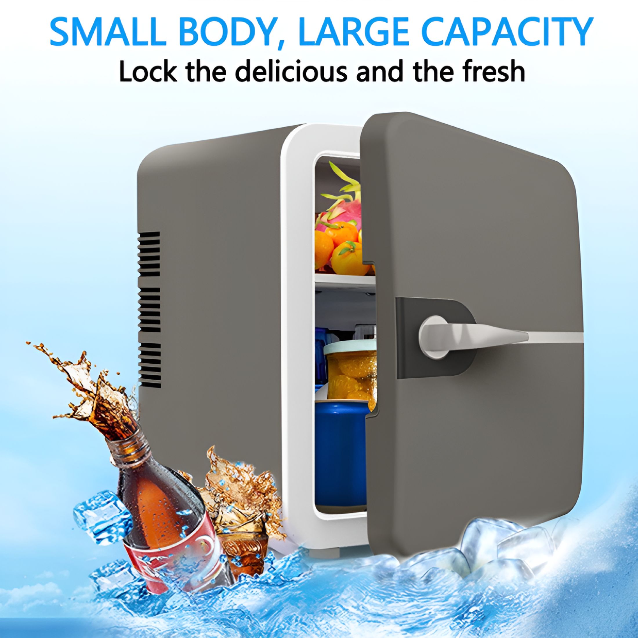 HIBIBUD 2026 New 6L Car Refrigerator,12V Portable Mini Fridge for Home&Auto,Compact Hot/Cold Cooler&Warmer,Reversible Door,Adjustable Temp,Includes Power Cords
