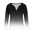thumbnail image 4 of Kaemgyyd Womens Tunic Tops Trendy Soft Gradient Long Sleeve Shirts V Neck Color Block Casual Loose Outfits, 4 of 4