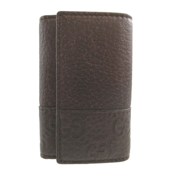 Pre-Owned Gucci Guccissima 256433 Leather Brown 6-ring Key Case 1431GUCCI (Good)