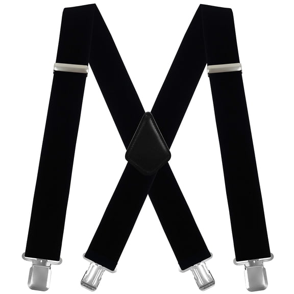 Fiykzur Men's X‑Back Suspenders, 2 Inches Wide, Heavy‑Duty Clips, Adjustable Straps for Work Wear