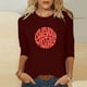 thumbnail image 3 of Blusas para Mujeres Casual 3/4 Manga Cuello Redondo Impreso Suelto, Mujer 3/4 Manga Tops Y Blusas para Diario, 3 of 4