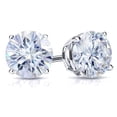 thumbnail image 2 of Platinum Round Moissanite Stud Earrings (7ct TGW, 10mm, G-H) 4-Prong Set, Screw-Back by Diamond Wish, 2 of 4