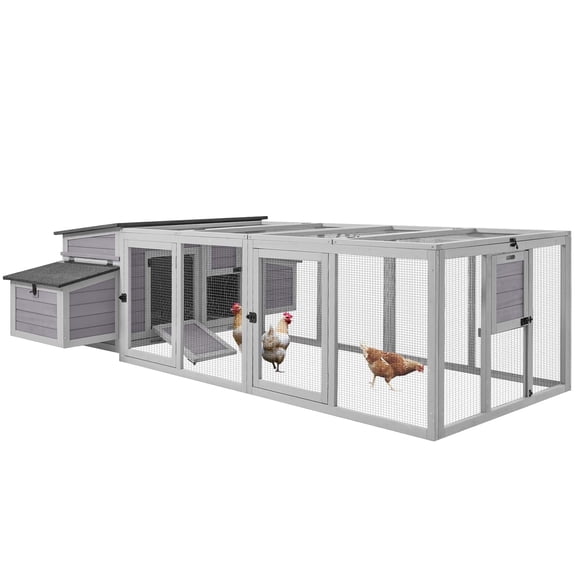 MEDEHOO Chicken Coop Large Wooden Chicken House for Outdoor 103" Poultry Cage with Nesting Box, 4-6 Chickens