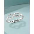 thumbnail image 2 of JewelersClub 0.925 Sterling Silver Infinity Friendship Ring for Women | Personalized My Angel Eternity Knot Symbol Band, 2 of 5