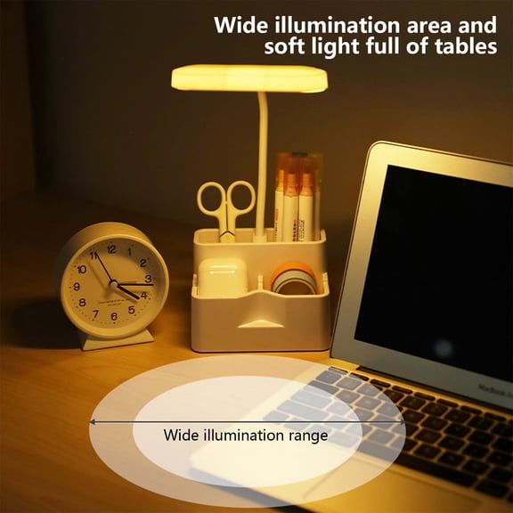 Rechargeable Table Lamps Clearance Desk Lamp - Eye-Caring Table Lamp, Student Reading Learning Lamp-with USB Charging Cable Pen Holder, Dimmable Desk Lamps for Small Spaces