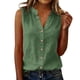 thumbnail image 1 of Eres Más Que una Camisa de Puntuación de Prueba Blusa de Botón sin Mangas de Color Sólido Casual para las Mujeres, Camisetas de Mujer Cuello en V Moda de Poliéster para el Verano, 1 of 8