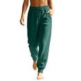 thumbnail image 2 of VV AVEORS Women'S Athletic Joggers Sweatpants With Double Layer Pockets Elastic Waist Lounge Pants For Travel Dark Green L, 2 of 6