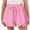 Pink, variant on Girls Athletic Shorts, Drawstring Loose Elastic Waist Summer Shorts with Pockets Pink Size 8-9 T