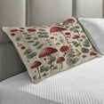 thumbnail image 2 of Ambesonne Rustic Quilted Pillowcover, Floral Woodland Mushrooms, 36" x 20", Champagne Dark Coral, 2 of 2