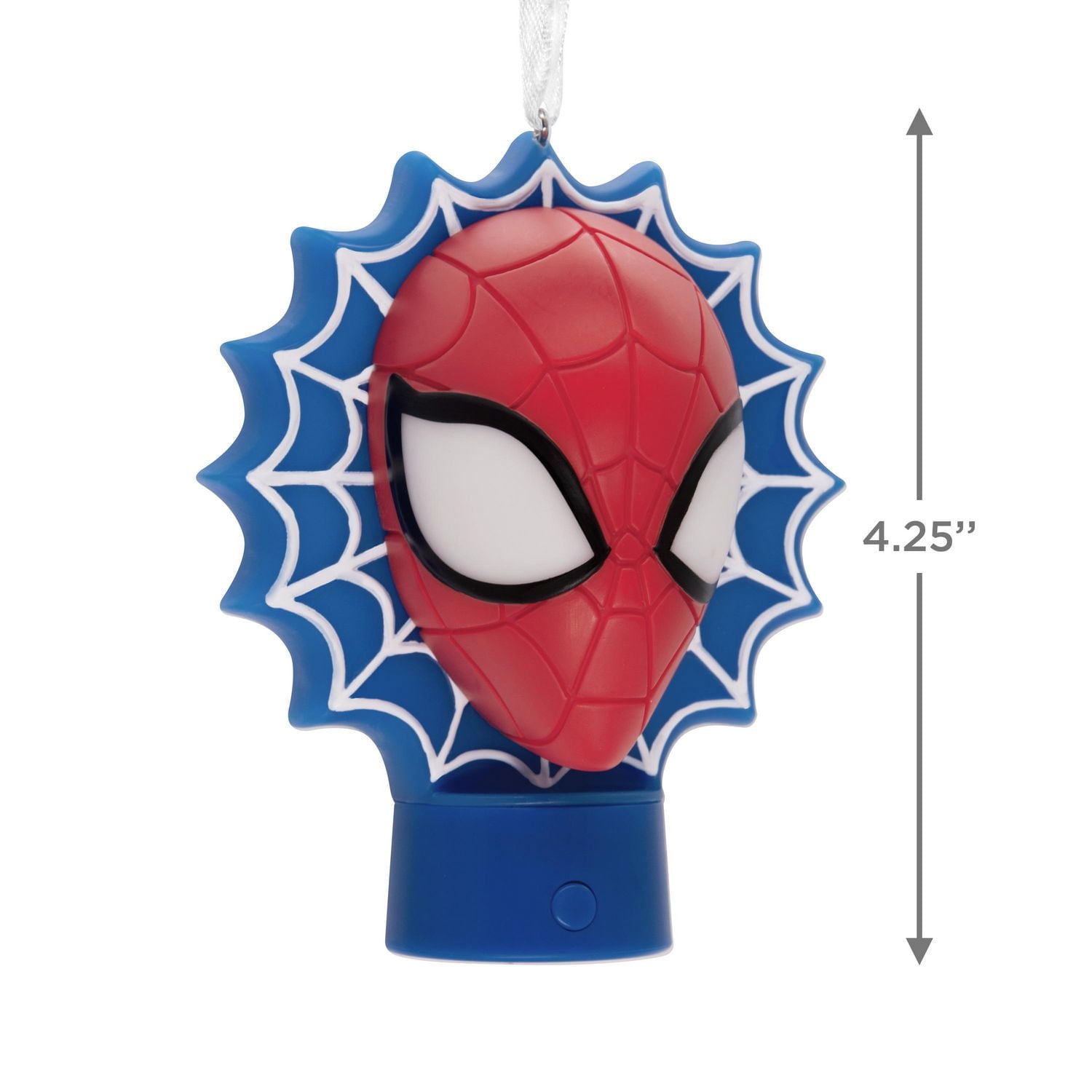 Décoration Hallmark de Noël (Visage de Spider-Man sur une toile, Mavel, décoration lumineuse)
