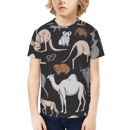 Kids T-Shirts 3D Graphic Tee for Boys Girls Fashion Casual Top Australian Animals Koala