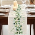 thumbnail image 3 of Table Runners 72 Inches Long Dress Scarves, Green Eucalyptus Leaves Farmhouse Kitchen/Dining Table Runner, Coffee Tablerunners, Vintage Art Farmhouse Rustic 16x72 Inch, 3 of 9