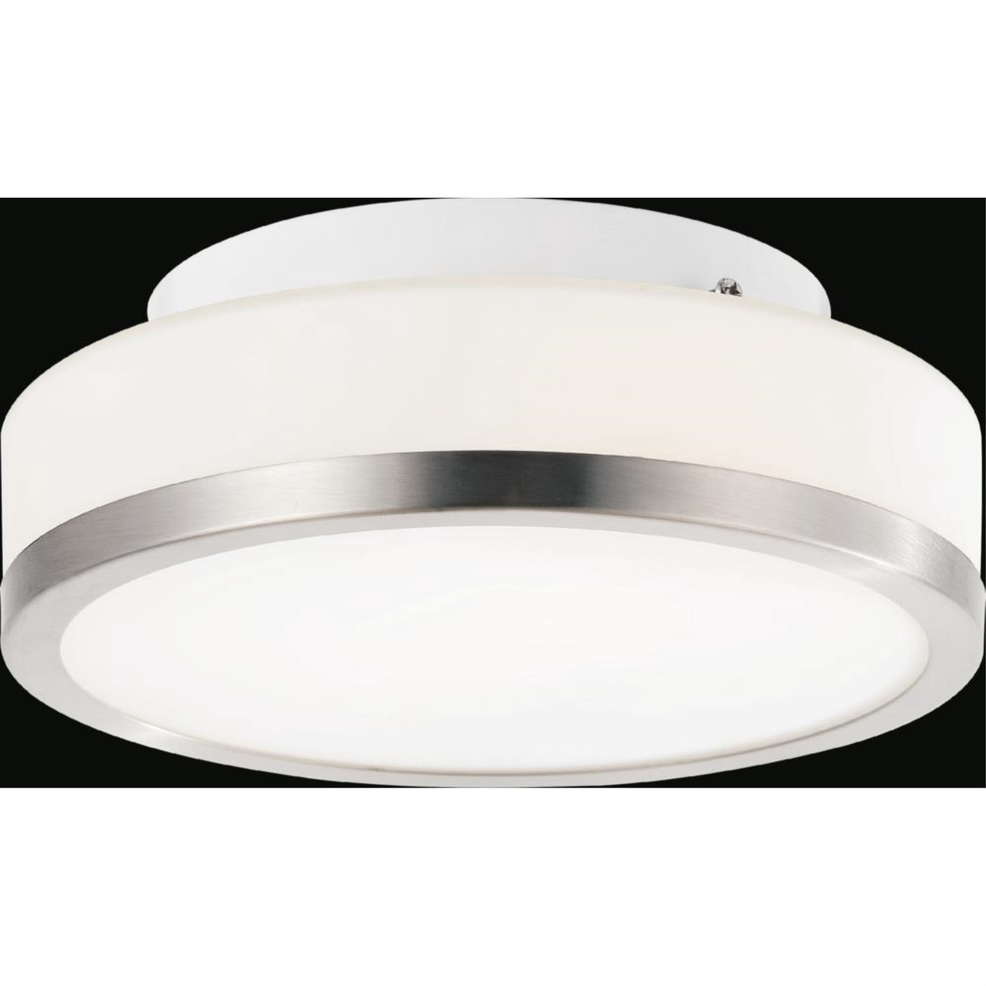 1 Light Drum Shade Flush Mount with Satin Nickel finish