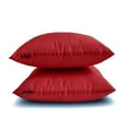thumbnail image 5 of The HomeCentric Luxury Lumbar Pillow Cover Blood Red Pack Of 2, 12"x16" (30x40 cm) Art Silk Plain & Solid Oblong Pillow Cover, Solid Modern Style - Blood Red Luxury, 5 of 5