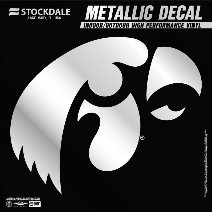 Iowa Hawkeyes Official NCAA 4" x Metallic Automotive Car Decal 6x6 by