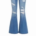 thumbnail image 3 of FEDPOP Baggy Jeans for Girls Wide Leg Ripped High Elastic Waisted Denim Pants Cute Summer Trousers Y2K Streetwear 7-14Y, 3 of 8