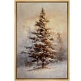 thumbnail image 4 of IDEA4WALL Framed Canvas Art Wall Decor Snowy Pine Tree Serene Christmas Tree in a Rustic Winter Landscape Decorative Illustration Funny Retro Chic for Dorm Home Office - 16"x24" Natural, 4 of 5