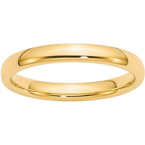 Primal Gold 14 Karat Yellow Gold 3mm Standard Comfort Fit Wedding Band Size 10