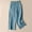 Blue, variant on DuoJiaJ Trousers High Waisted Nine Point Loose Inset Super Hot Pants Women's Casual Pants Women's Wide Leg Pants Black L
