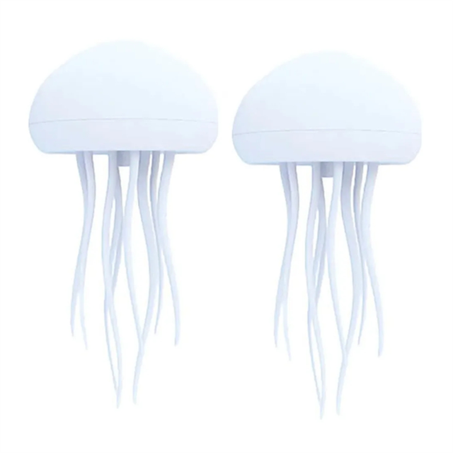 LED Jellyfish Lamp RGB Gradient Jelly Fish Light Lamp Voice Control Jellyfish Light Rechargeable Desk Lamp for Bedrooms