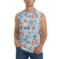 thumbnail image 2 of Goofa Rose Flowers Printed Men's Sleeveless T-Shirt - Athletic Gym Workout Tank Top for Men - Moisture-Wicking, UPF 30+ Quick-Dry Muscle Tee-Small, 2 of 8