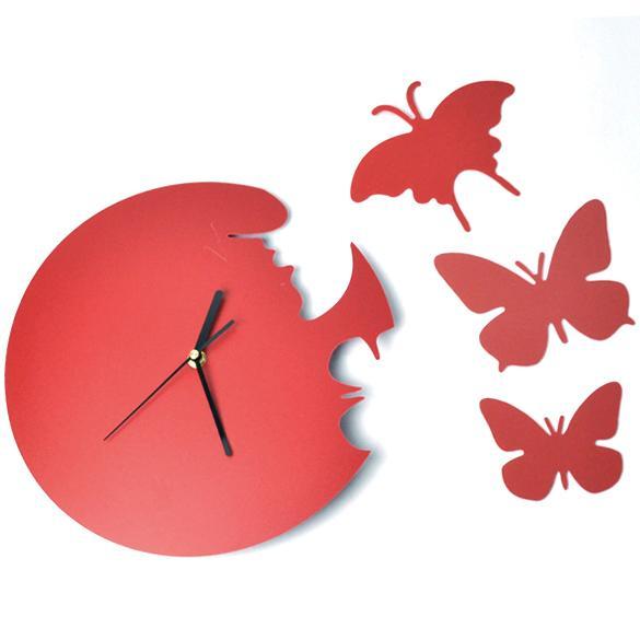 Home Art Design Wall Clock Decor Time Large Butterfly Red Walmart Canada