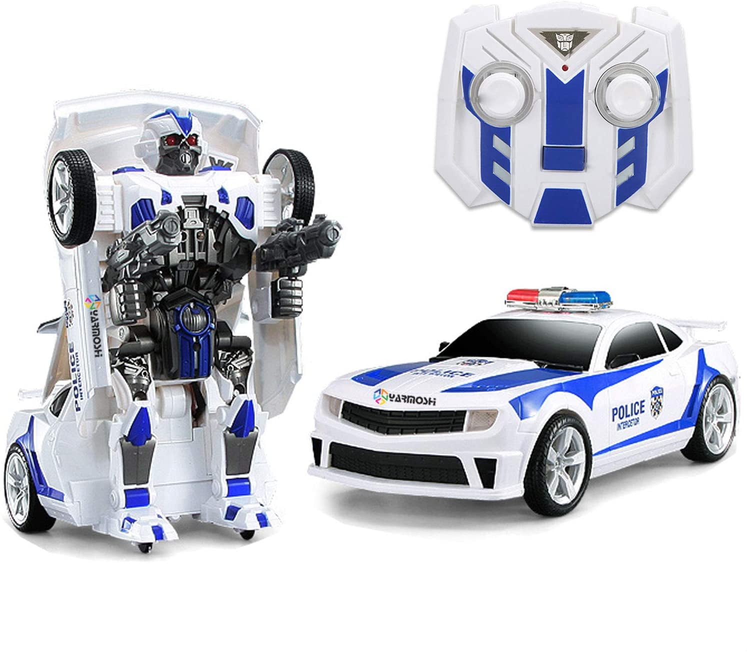 YARMOSHI Police Car Robot w/ Remote Control and USB Charger. Flashing
