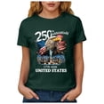 thumbnail image 2 of Linfrsh 4th Of July Shirts Women Women's USA Shirt 4th of July American Flag Graphic Tee Independence Day Summer Patriotic Tops(Dark Green,3XL), 2 of 8
