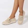 thumbnail image 3 of Rexoro Women's Slip-On Flats Breathable Knit Lightweight Comfortable Daily Casual Walking Shoes Beige 6, 3 of 7