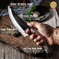 thumbnail image 3 of Butcher Knife 6-inch Cleaver Knife Boning Knife for Meat Cutting Chopping Viking Knife,Wooden Handle and Sheath, 3 of 8