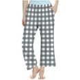thumbnail image 4 of breaise Kids Girls High Waisted Lounge Pants Casual Wide Leg Pajamas Trouser Cozy Plaid Sweatpants with Pocket, 4 of 8