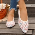 thumbnail image 5 of RoamHome Women's Pointed Toe Ballet Flats Floral Print Mesh Slip-On Comfy Loafers Breathable Lightweight Walking Shoes Daily Casual, 5 of 9