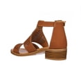 thumbnail image 4 of Sandalia Tacón Bajo Mujer Casual Tipo Piel Camel Cómoda cafe 25 Incógnita 005B0G, 4 of 5