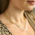 thumbnail image 2 of Bling Jewelry Womens Slender V Shape Choker Necklace for Teens 14K Yellow Gold Plated Modern Style, 2 of 4