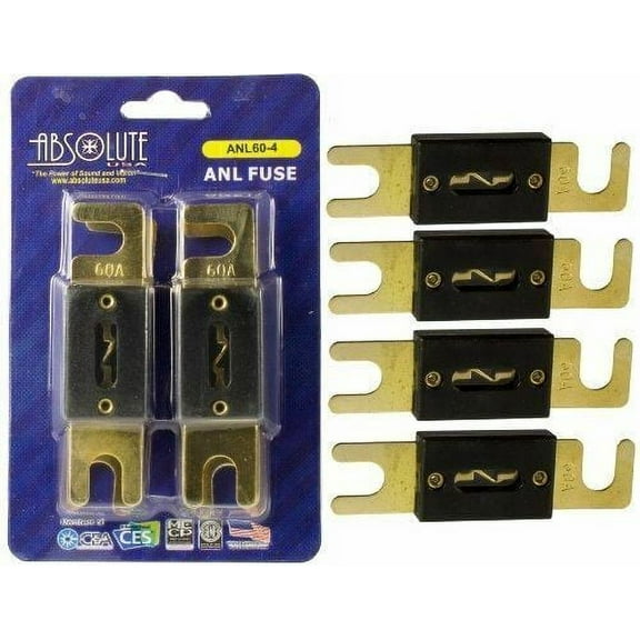 Absolute ANL140-4, 4 Pack 140 Amp Gold ANL Fuse