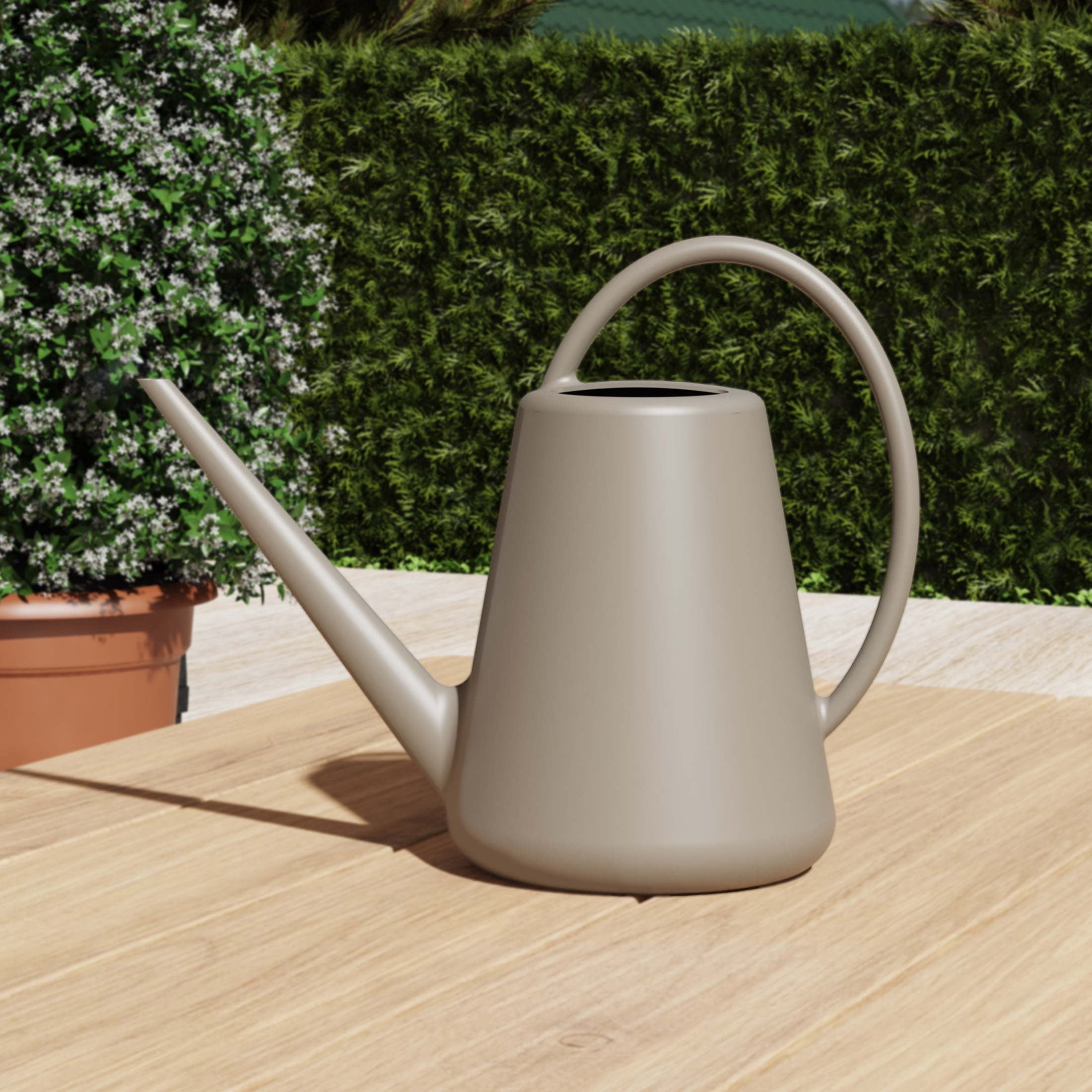 Expert Gardener 1 gal. Resin Watering Can, Birch Grey