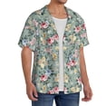 thumbnail image 4 of Cauagu Rose Flowers Men's Short Sleeve Button Down Hawaiian Shirt for Men Bowling Shirts Casual Summer Beach Shirt,Large, 4 of 6