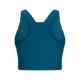 thumbnail image 5 of qelini Bikini Tops for Women Crew Neck Swim Top Solid Color Swimwear for Beach and Swimming Pool, 5 of 8