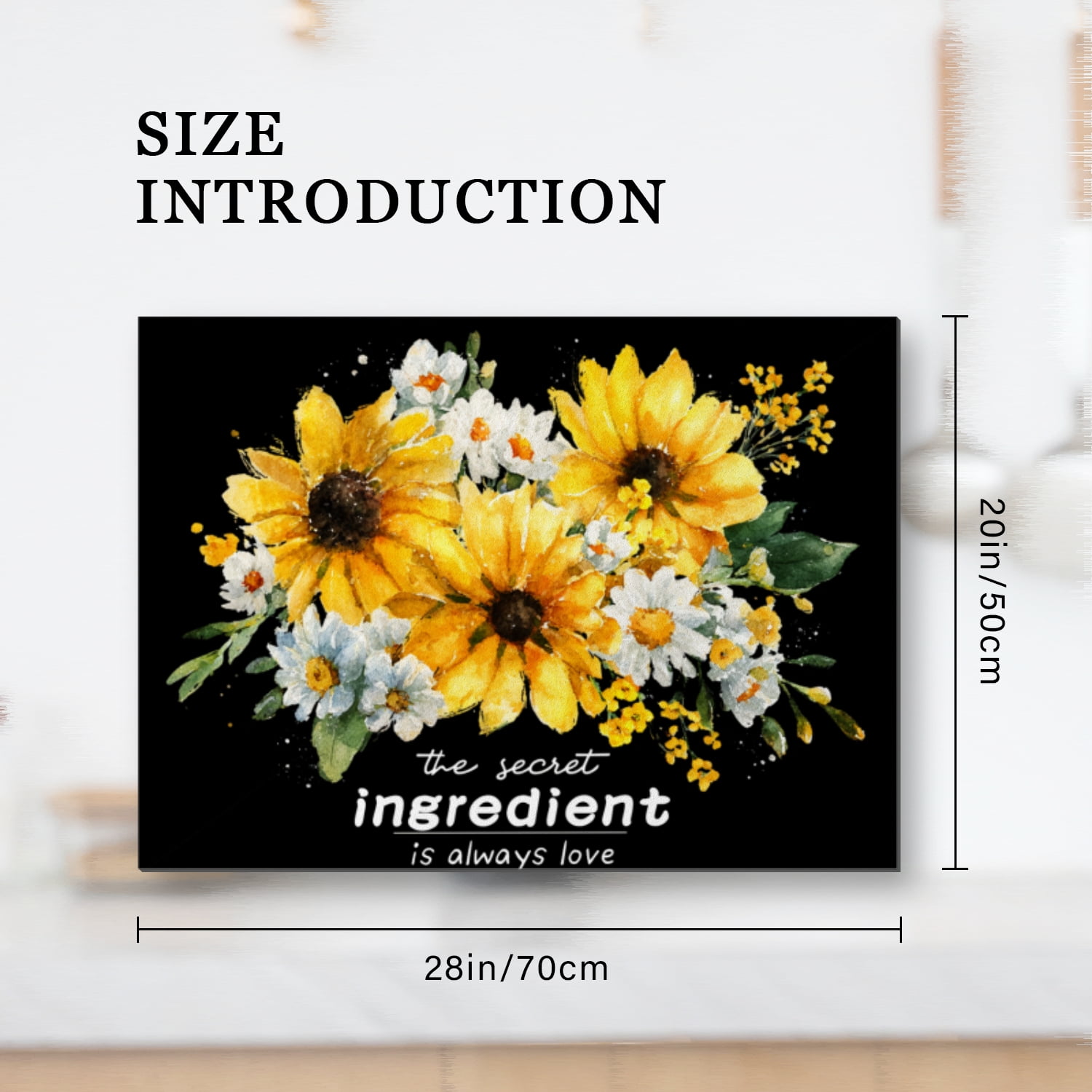 Fall Stove Top Covers, Yellow Sunflower and White Flowers Pattern Heatproof Oilproof Stovetop Protector, Non-slip Washable Kitchen Decoration Mat for Kitchen RV (28×20 Inch)