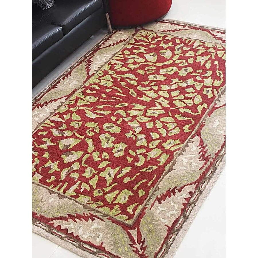 Hand Tufted Wool Area Rug Oriental Red Beige 5 X 8 Walmart Com Walmart Com
