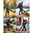 thumbnail image 4 of 75.6cc Gas Leaf Blower Backpack 847CFM 2-Cycle Ergonomic Harness System 236 MPH Low Vibration and Cruise Control Powerful Gas Blowers for Lawn Yard Care, 4 of 9