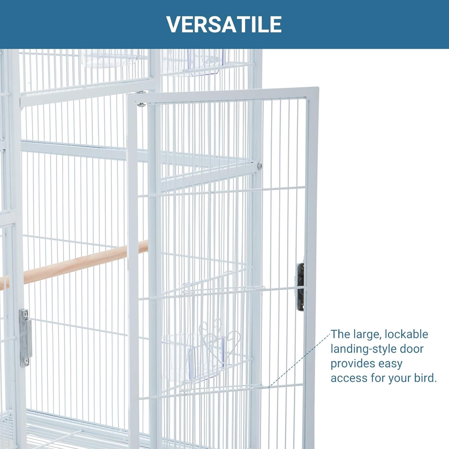 Extra Large Bird Cage,Metal Pet Cage with Detachable Stand for Many Bird Species