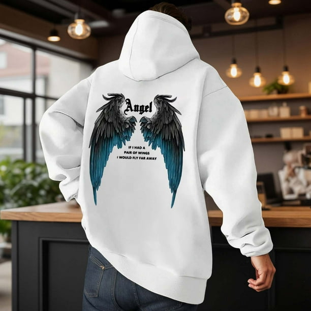WILLBEST Sudadera con Capucha Informal con Estampado De Ángel De Invierno, Forrada, Cálida, Suave y Cómoda, De Manga Larga para Exteriores Chica